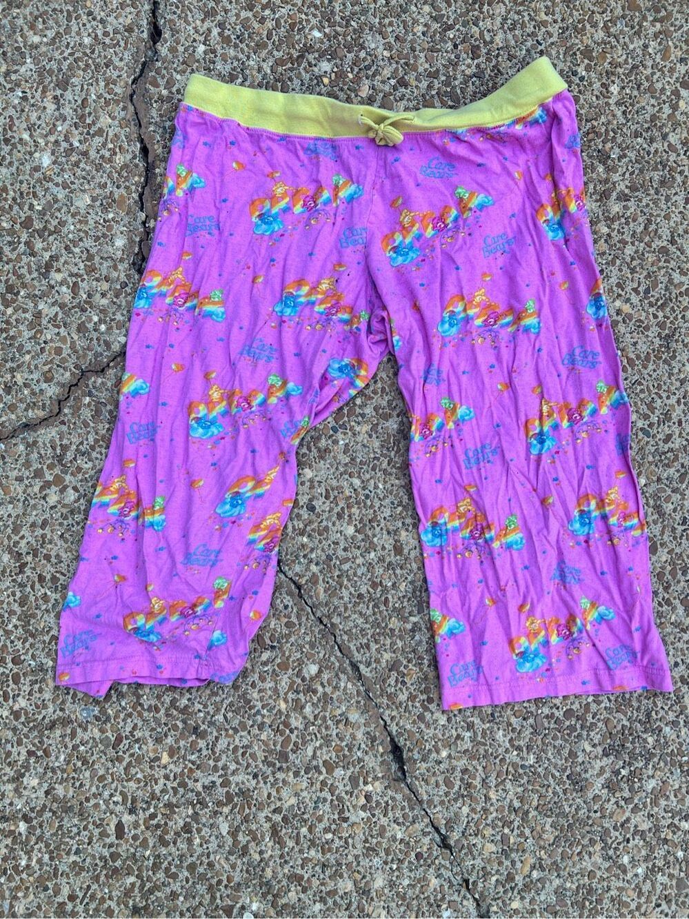 Vintage Y2K Care Bears cropped pajama Pants Drawstring Capri XL sleepwear 2005 - Picture 6 of 8
